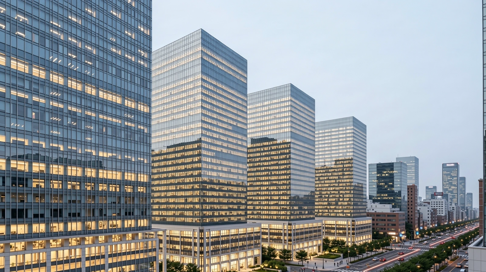 Digital finance district landscape